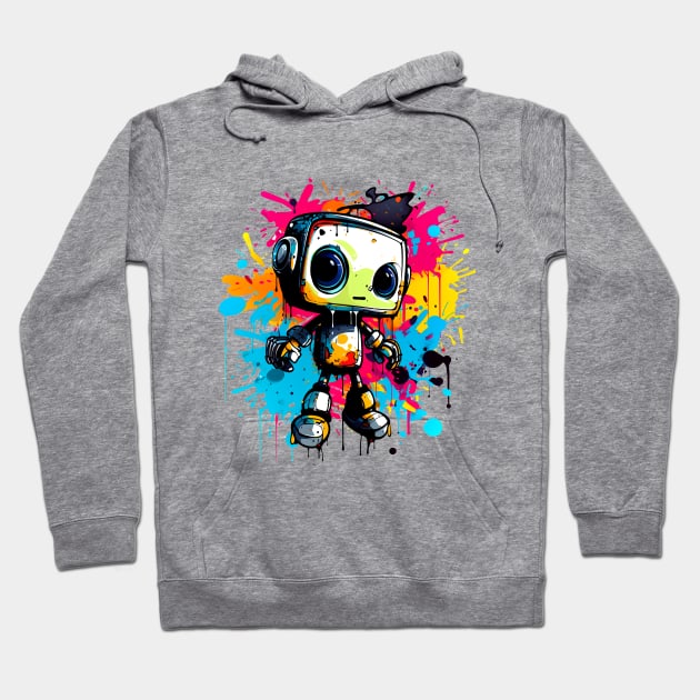 Cute cartoon Robot. Funny cyborg. Hoodie by AndreKENO